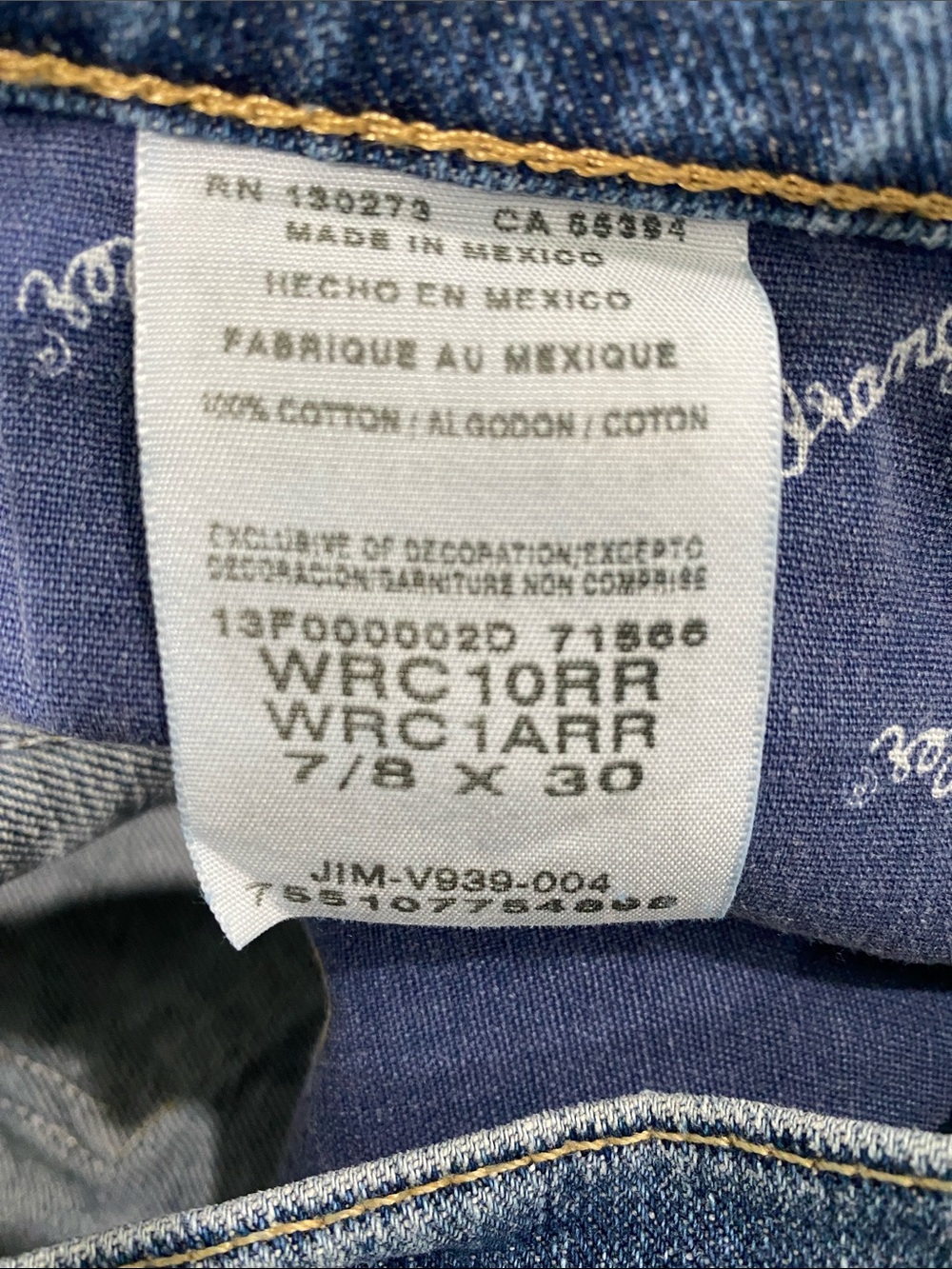 Wrangler Cash Cowgirl Cut Classic Straight Leg Medium Blue Jeans 7/8 x 30 - Picture 11 of 16